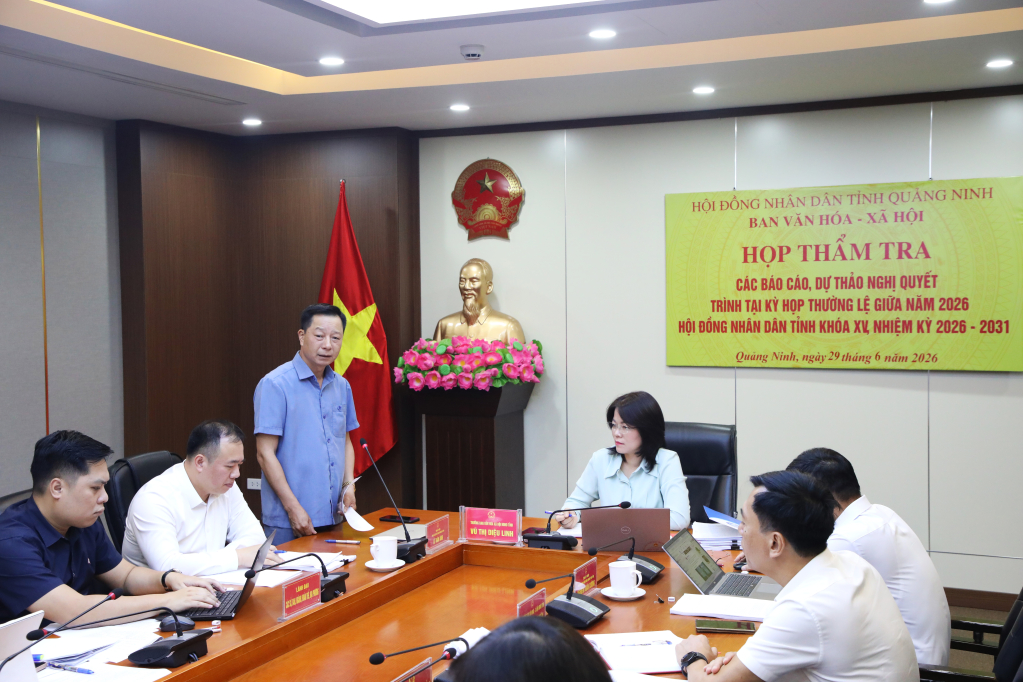 &Ocirc;ng L&ecirc; Văn &Aacute;nh, Ph&oacute; Chủ tịch UBND tỉnh Quảng Ninh ph&aacute;t biểu tại cuộc họp