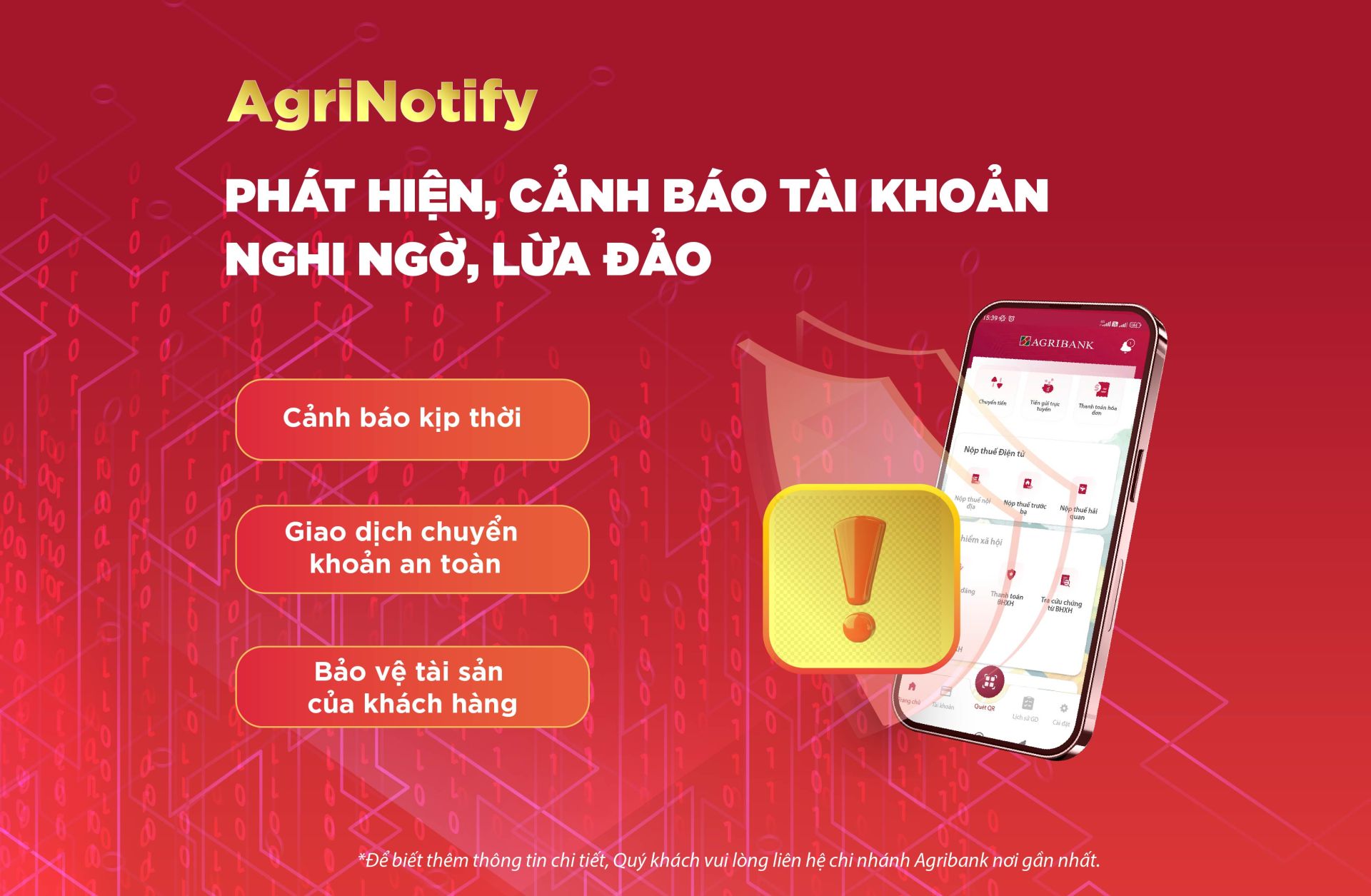 AgriNotify - Tăng cường bảo vệ khách hàng trước các thủ đoạn lừa đảo mới
