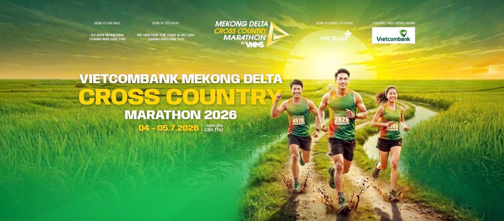 Hơn 5.000 vận động viên tham gia Giải Vietcombank Mekong Delta Cross Coutry Marathon 2026