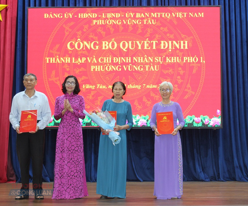 TP. HCM: Phường Vũng Tàu công bố các chức danh 33 khu phố sau sắp xếp