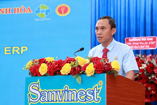 &Ocirc;ng L&ecirc; Đức Tiến- Ph&oacute; Tổng Gi&aacute;m đốc C&ocirc;ng ty Yến s&agrave;o Kh&aacute;nh H&ograve;a ph&aacute;t biểu