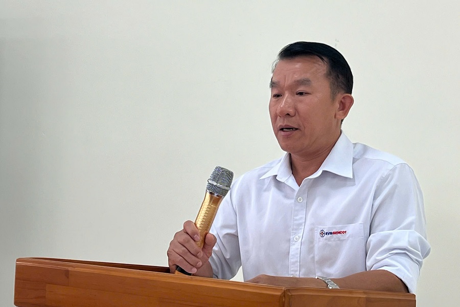 Ông Nguyễn Quang Đàm, Phó Giám đốc Công ty Thủy điện Đồng Nai, Trưởng Ban Chỉ huy diễn tập phát biểu tại buổi diễn tập Ông Nguyễn Quang Đàm, Phó Giám đốc Công ty Thủy điện Đồng Nai, Trưởng Ban Chỉ huy diễn tập phát biểu tại buổi diễn tập