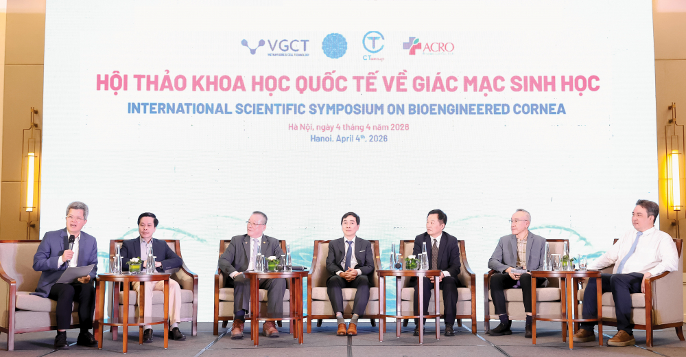 C&ocirc;ng nghệ gh&eacute;p gi&aacute;c mạc sinh học từ động vật cho người được c&ocirc;ng bố tại Hội thảo Khoa học Quốc tế về Gi&aacute;c mạc sinh học, Th&aacute;ng 4/2026 vừa qua.