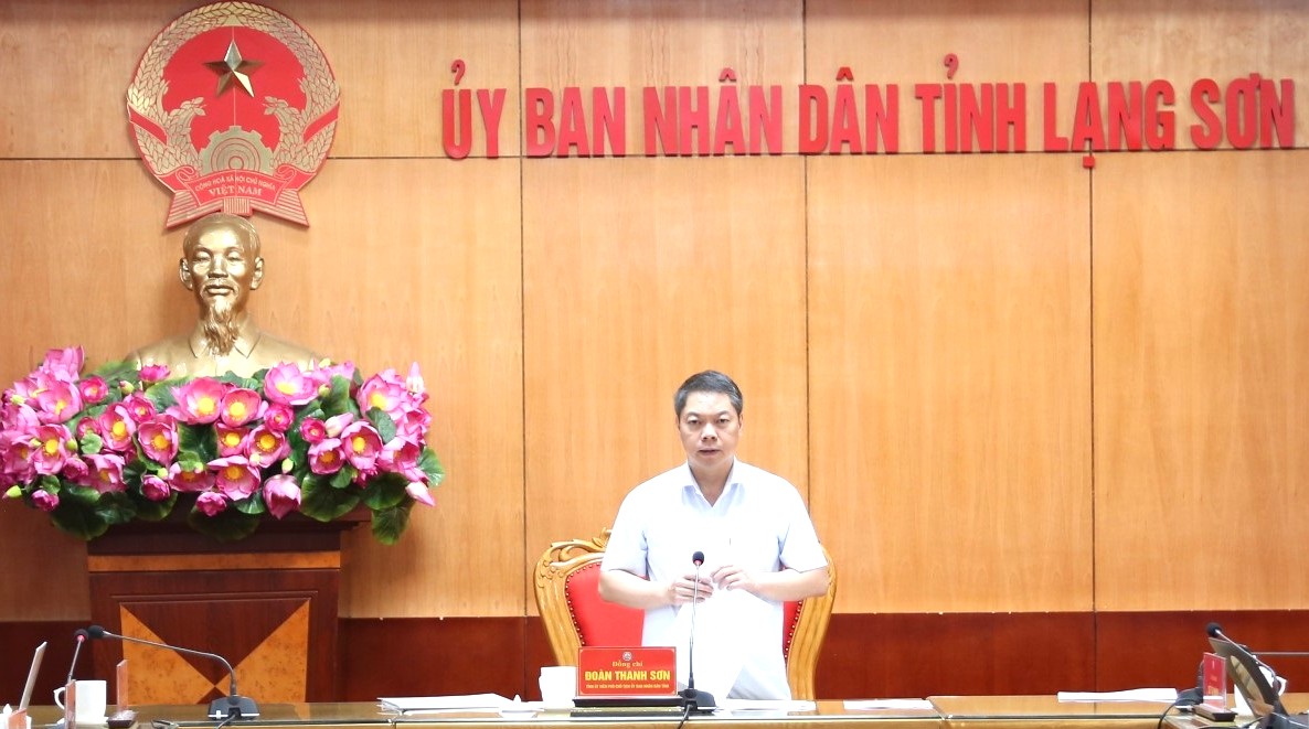 Phó Chủ tịch UBND tỉnh Lạng Sơn Đoàn Thanh Sơn phát biểu Phó Chủ tịch UBND tỉnh Lạng Sơn Đoàn Thanh Sơn phát biểu