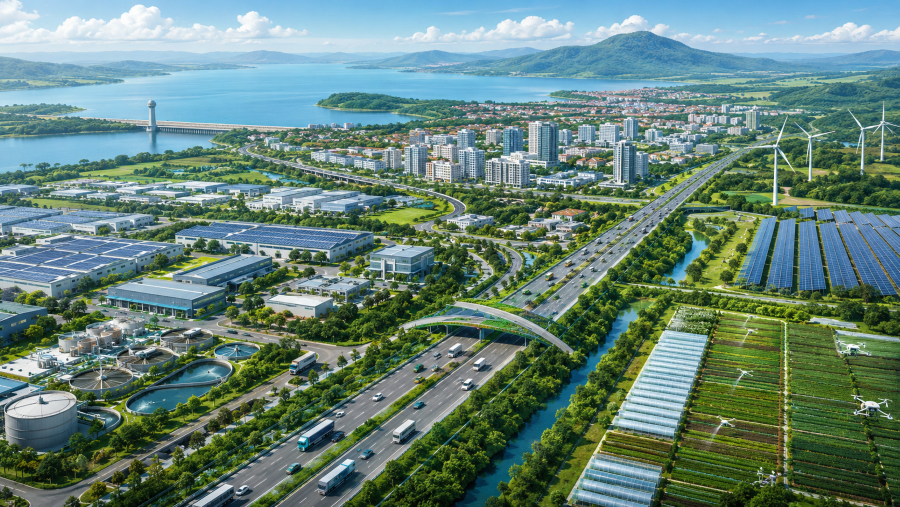 Tỉnh cũng đang hướng đến phát triển hệ sinh thái khu công nghiệp công nghệ cao gắn với phát triển xanh, kinh tế tuần hoàn, sử dụng năng lượng xanh, năng lượng tái tạo Tỉnh cũng đang hướng đến phát triển hệ sinh thái khu công nghiệp công nghệ cao gắn với phát triển xanh, kinh tế tuần hoàn, sử dụng năng lượng xanh, năng lượng tái tạo