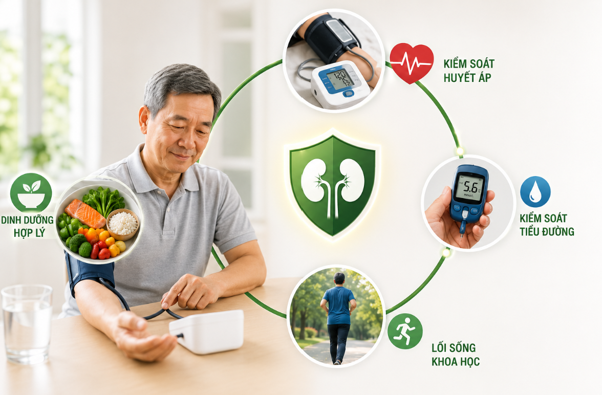 Người suy thận độ 2 cần kết hợp kiểm soát bệnh nền, duy trì dinh dưỡng hợp lý và lối sống khoa học Người suy thận độ 2 cần kết hợp kiểm soát bệnh nền, duy trì dinh dưỡng hợp lý và lối sống khoa học