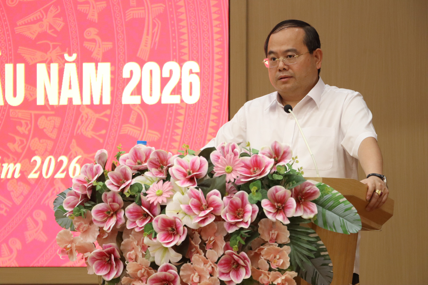&Ocirc;ng Quản Minh Cường, Ủy vi&ecirc;n Ban Chấp h&agrave;nh Trung ương Đảng, B&iacute; thư Tỉnh ủy, Trưởng Đo&agrave;n đại biểu Quốc hội tỉnh Quảng Ninh dự v&agrave; chỉ đạo tại hội nghị