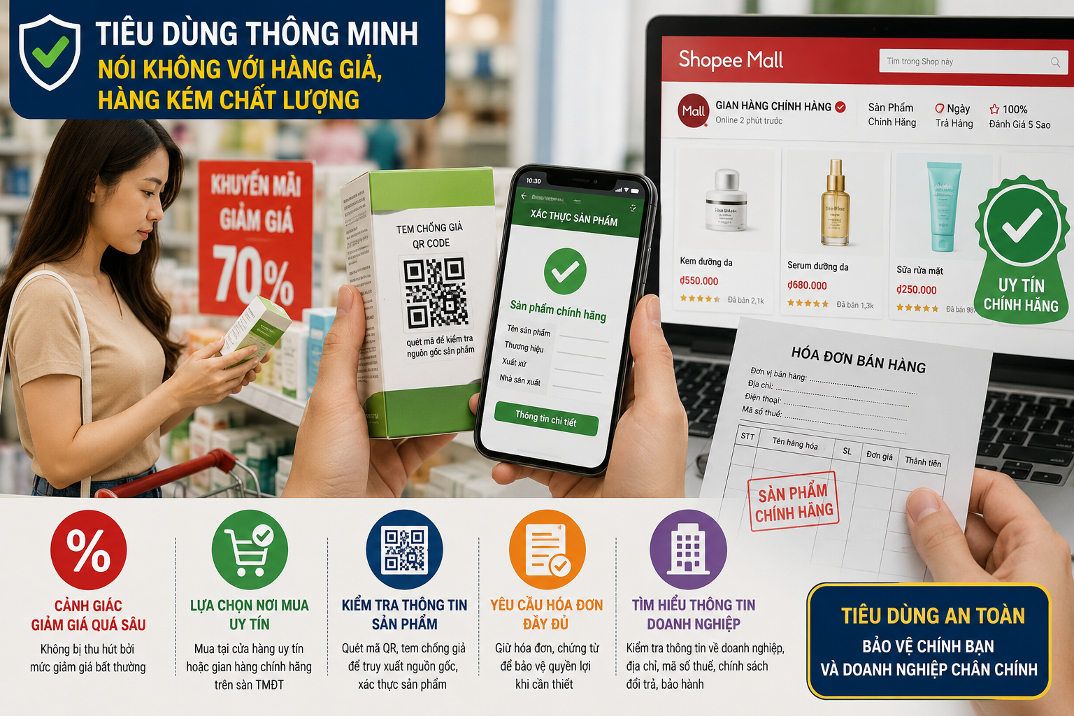việc ứng dụng tem điện tử chống giả, mã QR truy xuất nguồn gốc và các nền tảng xác thực sản phẩm đang trở thành giải pháp quan trọng để bảo vệ thương hiệu. việc ứng dụng tem điện tử chống giả, mã QR truy xuất nguồn gốc và các nền tảng xác thực sản phẩm đang trở thành giải pháp quan trọng để bảo vệ thương hiệu.