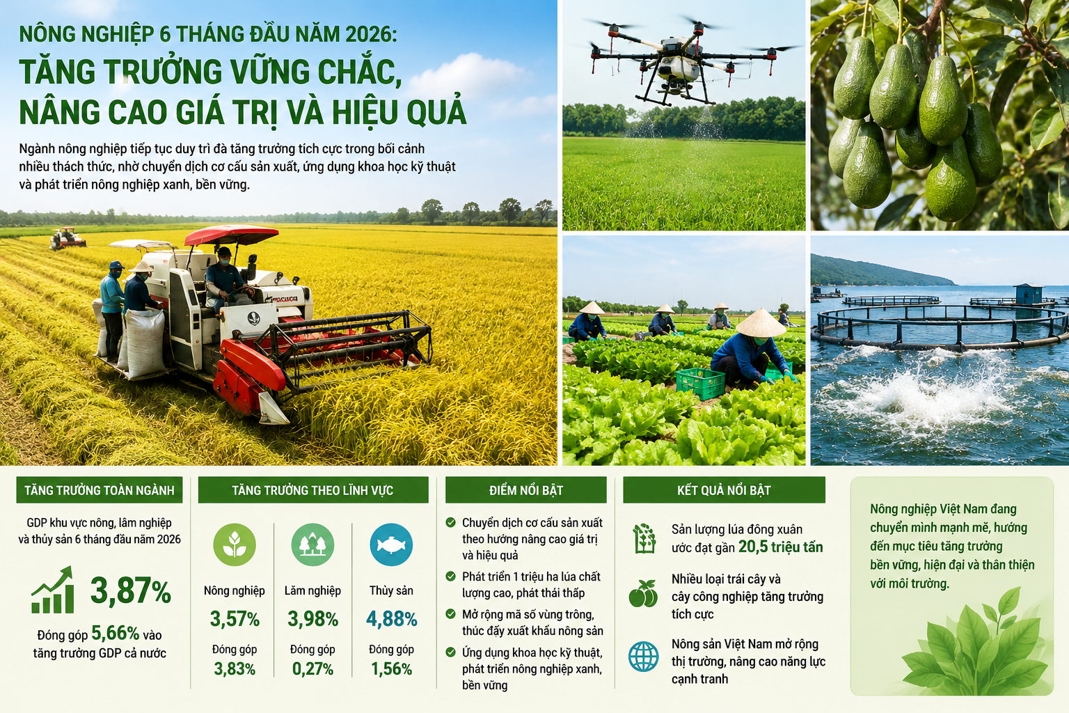 Giữ đà tăng trưởng, nông nghiệp hướng mạnh vào chất lượng và hiệu quả