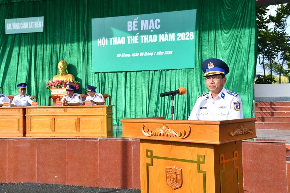 Đại t&aacute; Trần Nguy&ecirc;n Lai - Ph&oacute; Tư lệnh, Tham mưu trưởng Bộ Tư lệnh V&ugrave;ng Cảnh s&aacute;t biển 4, Trưởng ban tổ chức Hội thao ph&aacute;t biểu bế mạc