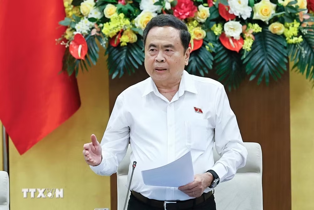 Chủ tịch Quốc hội Trần Thanh Mẫn ph&aacute;t biểu. (Ảnh: Do&atilde;n Tấn/TTXVN)