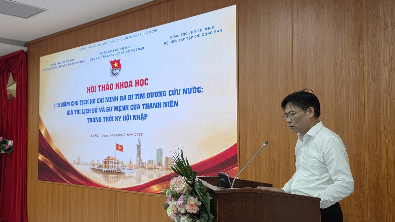 PGS.TS. Nguyễn Đức Minh, Phó Chủ tịch Viện Hàn lâm Khoa học xã hội Việt Nam phát biểu khai mạc hội thảo khoa học. Ảnh: BTC PGS.TS. Nguyễn Đức Minh, Phó Chủ tịch Viện Hàn lâm Khoa học xã hội Việt Nam phát biểu khai mạc hội thảo khoa học. Ảnh: BTC