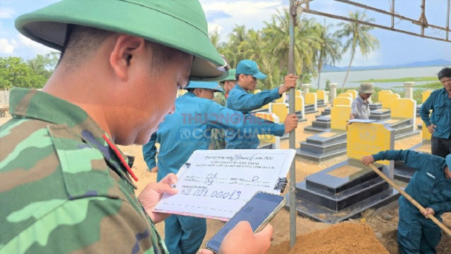 Cơ quan chức năng tỉnh Gia Lai luôn cẩn trọng trong việc định danh các hài cốt liệt sĩ. Ảnh: HQ Cơ quan chức năng tỉnh Gia Lai luôn cẩn trọng trong việc định danh các hài cốt liệt sĩ. Ảnh: HQ