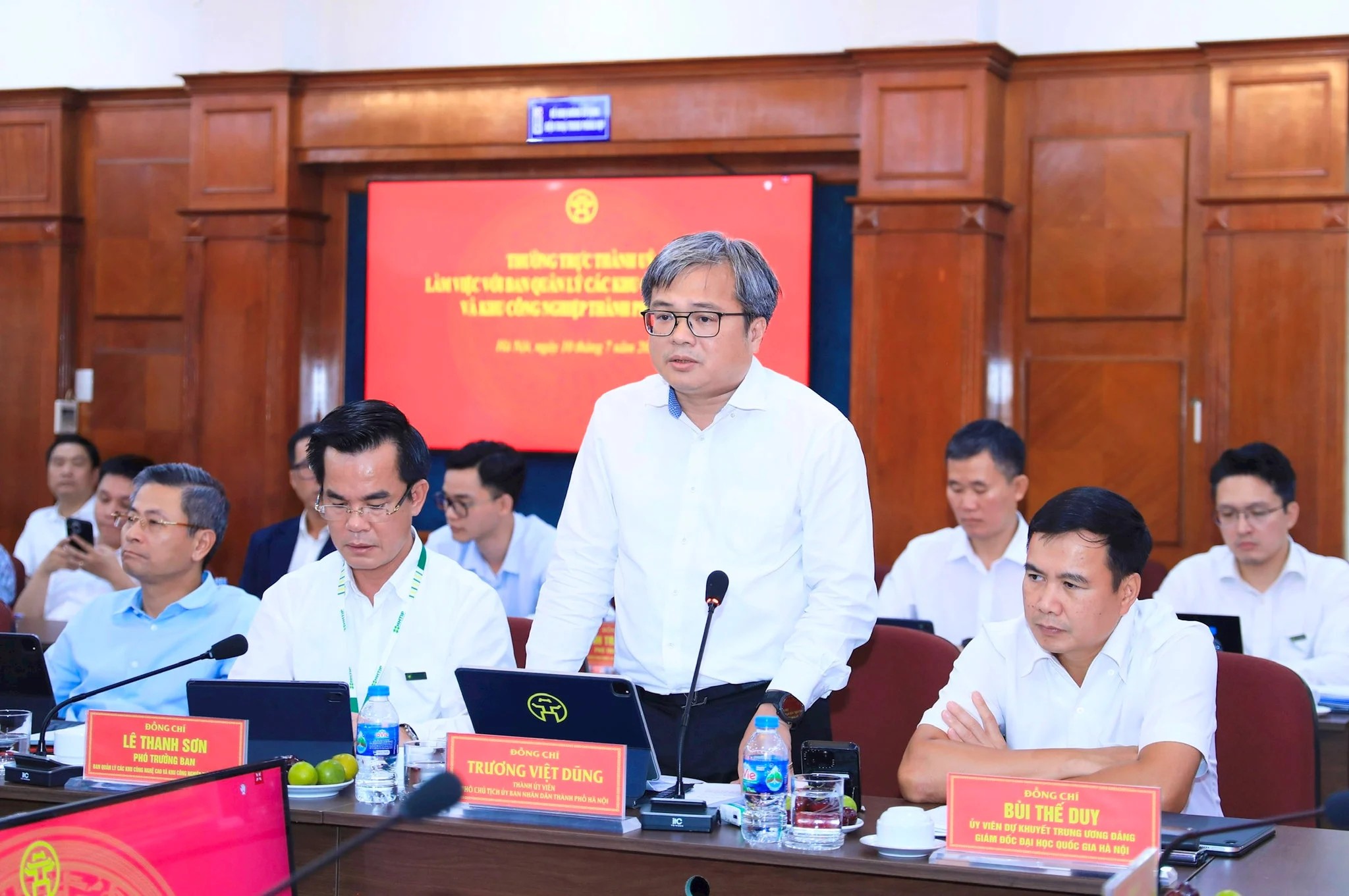 Ph&oacute; Chủ tịch UBND th&agrave;nh phố H&agrave; Nội Trương Việt Dũng ph&aacute;t biểu.