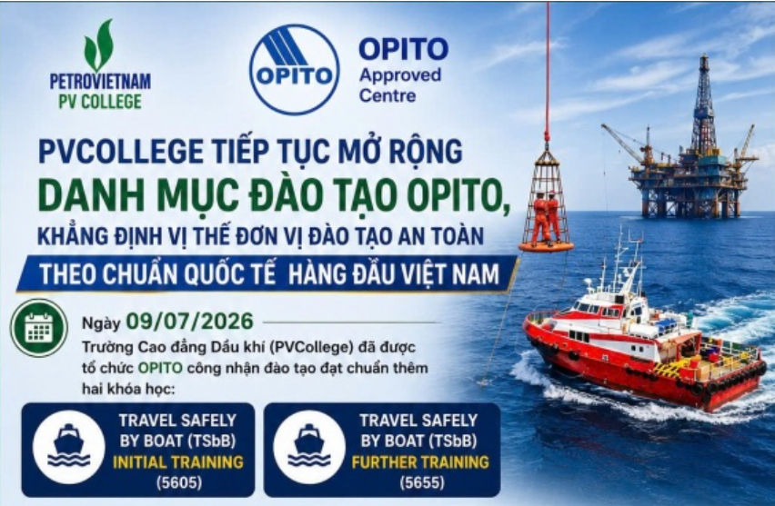 PVCollege nâng tầm thương hiệu đào tạo với loạt chương trình OPITO mới