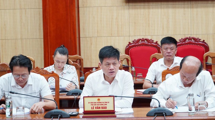 Phó Chủ tịch UBND tỉnh Lê Văn Bảo phát biểu tại buổi làm việc Phó Chủ tịch UBND tỉnh Lê Văn Bảo phát biểu tại buổi làm việc