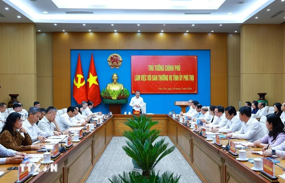 Thủ tướng Lê Minh Hưng làm việc với Ban Thường vụ Tỉnh ủy Phú Thọ về thực hiện nhiệm vụ phát triển kinh tế-xã hội. (Ảnh: Dương Giang/TTXVN) Thủ tướng Lê Minh Hưng làm việc với Ban Thường vụ Tỉnh ủy Phú Thọ về thực hiện nhiệm vụ phát triển kinh tế-xã hội. (Ảnh: Dương Giang/TTXVN)