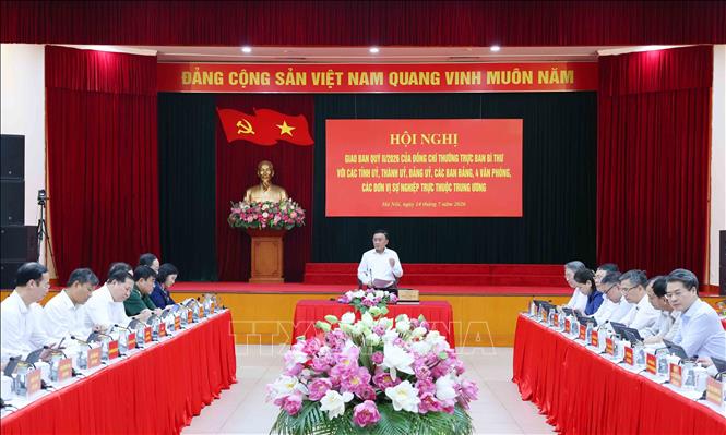 Quang cảnh hội nghị giao ban. Ảnh: Phương Hoa/TTXVN Quang cảnh hội nghị giao ban. Ảnh: Phương Hoa/TTXVN