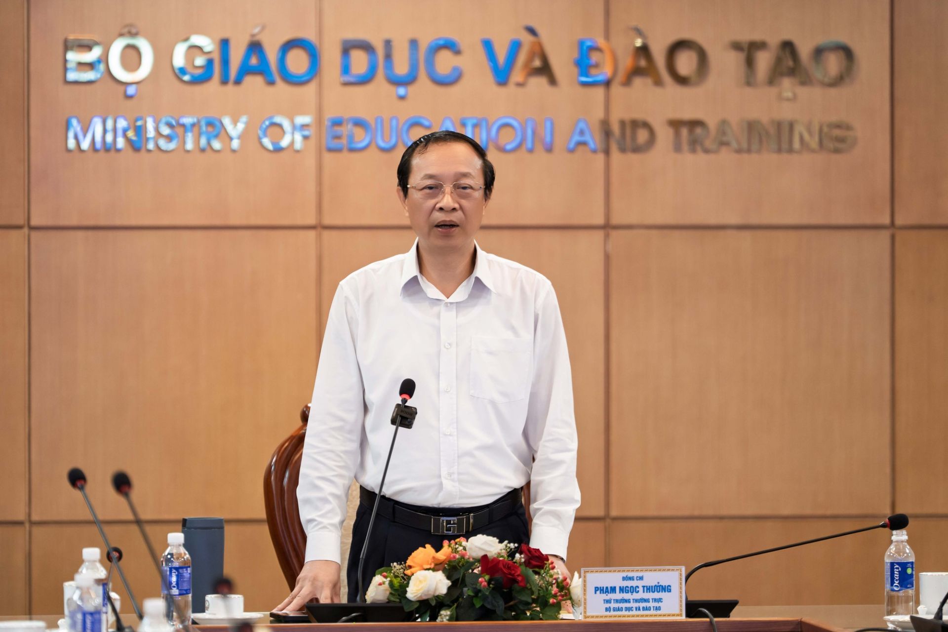 Thứ trưởng Thường trực Bộ Giáo dục và Đào tạo Phạm Ngọc Thưởng phát biểu tại lễ phát động chương trình. Thứ trưởng Thường trực Bộ Giáo dục và Đào tạo Phạm Ngọc Thưởng phát biểu tại lễ phát động chương trình.