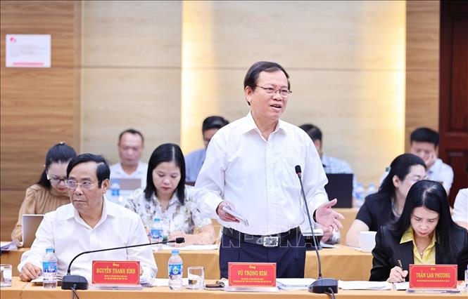 &Ocirc;ng Vũ Trọng Kim, Chủ tịch Hội Cựu thanh ni&ecirc;n xung phong Việt Nam ph&aacute;t biểu tại một Hội nghị. Ảnh: Minh Đức/TTXVN