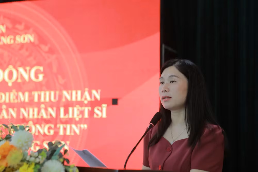 Đồng ch&iacute; Trần Thanh Nh&agrave;n, Tỉnh ủy vi&ecirc;n, Ph&oacute; Chủ tịch Ủy ban nh&acirc;n d&acirc;n tỉnh Lạng Sơn, ph&aacute;t biểu tại Lễ ph&aacute;t động