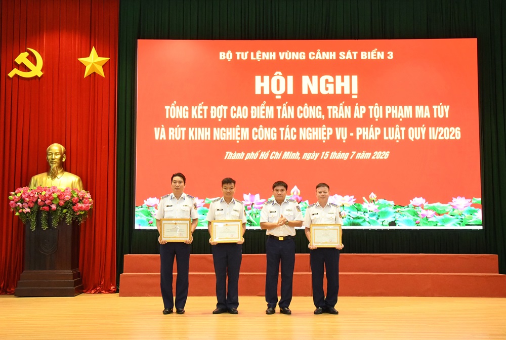 Vùng Cảnh sát biển 3 tổng kết đợt cao điểm đấu tranh phòng, chống tội phạm ma túy