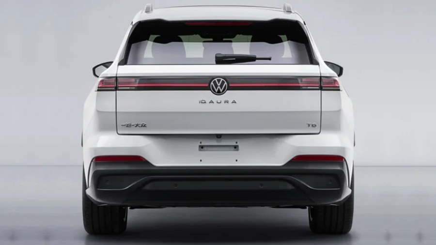 Ph&iacute;a sau Volkswagen ID. Aura T6 nổi bật với cụm đ&egrave;n hậu LED liền mạch, ng&ocirc;n ngữ thiết kế mới d&agrave;nh ri&ecirc;ng cho thị trường Trung Quốc