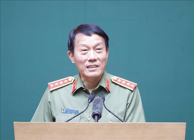 Đại tướng Lương Tam Quang, Ủy viên Bộ Chính trị, Bí thư Đảng ủy Công an Trung ương, Bộ trưởng Bộ Công an phát biểu. Ảnh: Thống Nhất/TTXVN Đại tướng Lương Tam Quang, Ủy viên Bộ Chính trị, Bí thư Đảng ủy Công an Trung ương, Bộ trưởng Bộ Công an phát biểu. Ảnh: Thống Nhất/TTXVN