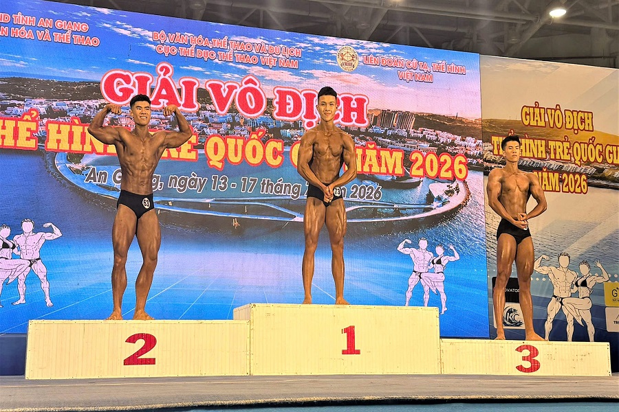 Thể hình Lâm Đồng giành HCV tại Giải vô địch Thể hình trẻ quốc gia 2026