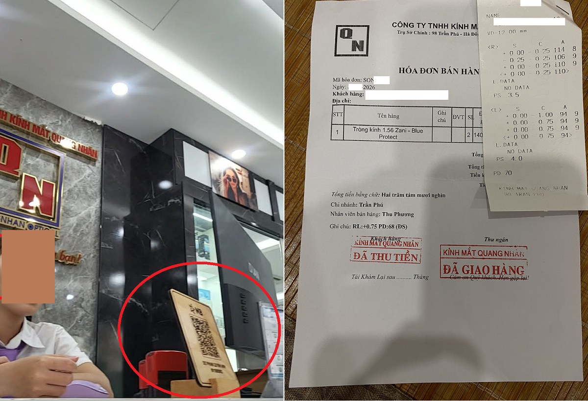 Nhân viên hướng dẫn khách hàng thanh toán qua mã QR đặt ngay tại quầy, hóa đơn bán hàng do nhân viên cung cấp Nhân viên hướng dẫn khách hàng thanh toán qua mã QR đặt ngay tại quầy, hóa đơn bán hàng do nhân viên cung cấp