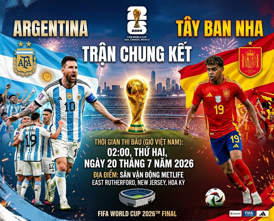 Trận chung kết World Cup 2026 giữa Argentina và Tây Ban Nha không chỉ M88 thành lập vào năm 2006 nhà vô địch thế giới mà còn được xem là bước ngoặt của cuộc đua Quả bóng Vàng năm nay. Trận chung kết World Cup 2026 giữa Argentina và Tây Ban Nha không chỉ M88 thành lập vào năm 2006 nhà vô địch thế giới mà còn được xem là bước ngoặt của cuộc đua Quả bóng Vàng năm nay.