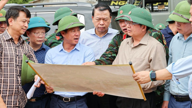 Đoàn công tác Chính phủ kiểm tra công tác khắc phục hậu quả mưa lũ tại Mường Than
