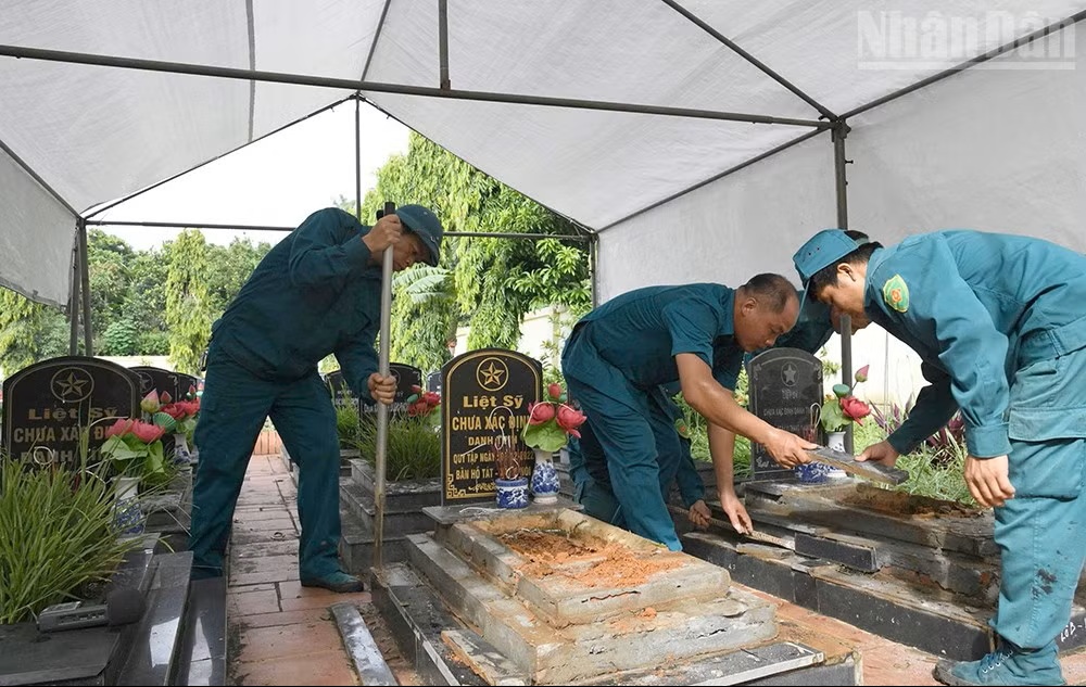 Các đơn vị tổ chức khai quật, lấy mẫu sinh phẩm xác định danh tính hài cốt liệt sĩ chưa có thông tin tại các nghĩa trang liệt sĩ Các đơn vị tổ chức khai quật, lấy mẫu sinh phẩm xác định danh tính hài cốt liệt sĩ chưa có thông tin tại các nghĩa trang liệt sĩ
