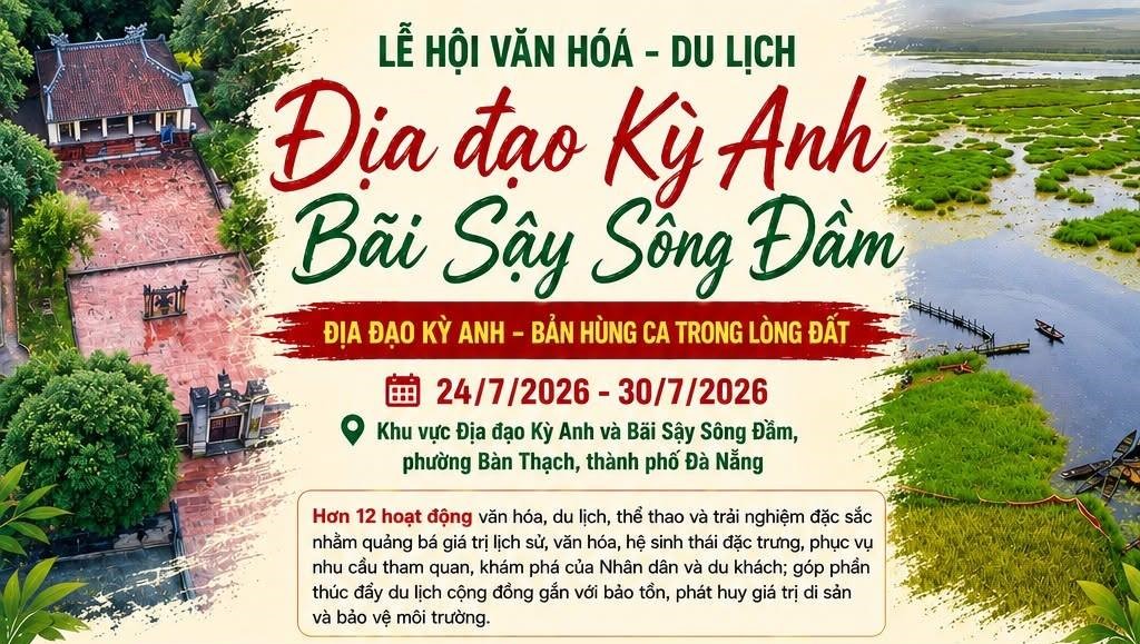 Hơn 12 hoạt động đặc sắc tại Lễ hội văn hóa - du lịch Địa đạo Kỳ Anh - Bãi sậy sông Đầm