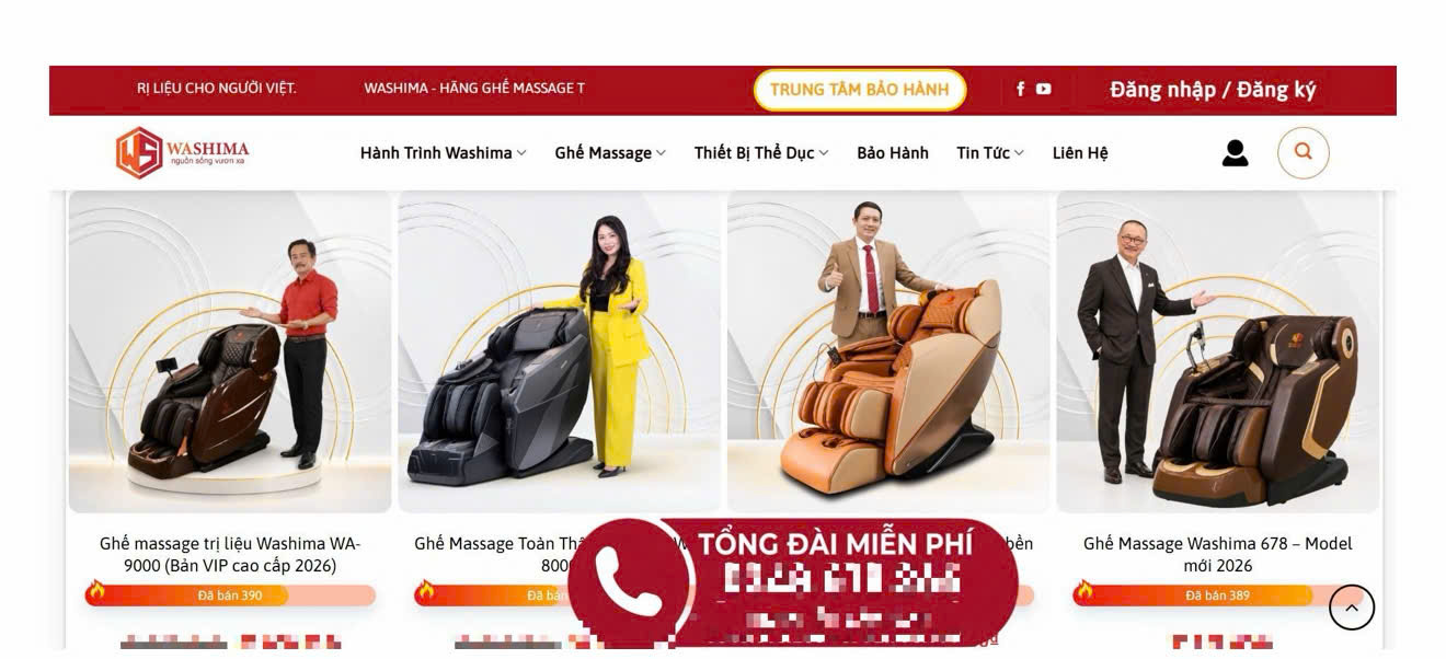 Quảng cáo "thương hiệu ghế massage số 1 Việt Nam", Washima bị xử phạt 200 triệu đồng