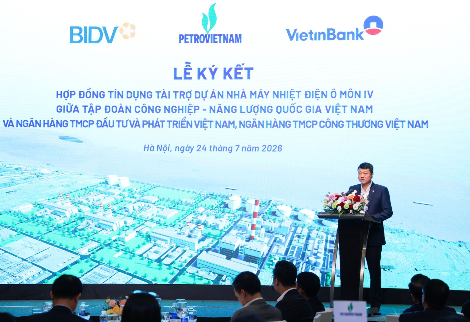 Chủ tịch HĐQT BIDV L&ecirc; Ngọc L&acirc;m ph&aacute;t biểu tại Lễ k&yacute; kết