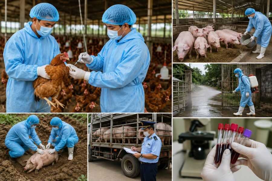 Hà Tĩnh tăng cường phòng, chống cúm gia cầm, lở mồm long móng và dịch tả lợn châu Phi