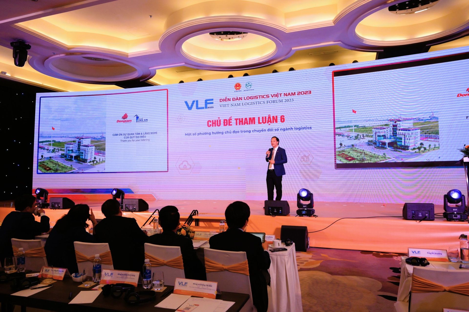 &Ocirc;ng B&ugrave;i L&ecirc; Hải Nguy&ecirc;n - Gi&aacute;m đốc Điều h&agrave;nh CNTT Dongtam Group l&agrave; diễn giả tại Diễn đ&agrave;n Logistics Việt Nam năm 2023
