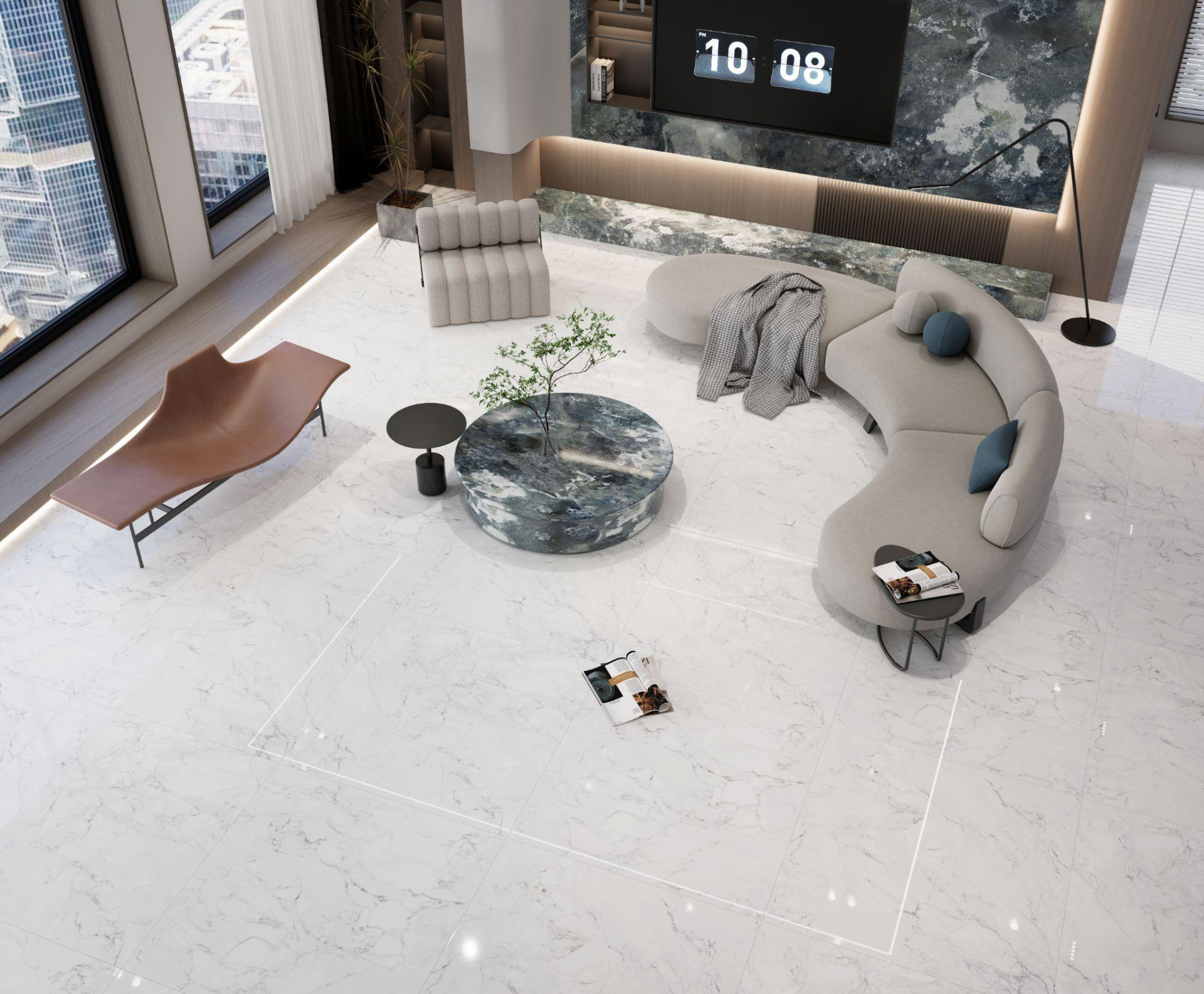 Những đường cong sẽ phá vỡ sự đơn điệu, mang lại cảm giác an toàn, bao bọc, kết hợp cùng vật liệu cao cấp khiến không gian trở nên tinh tế hơn (Ảnh Eurotile: Bộ sưu tập Giai Kỳ) Những đường cong sẽ phá vỡ sự đơn điệu, mang lại cảm giác an toàn, bao bọc, kết hợp cùng vật liệu cao cấp khiến không gian trở nên tinh tế hơn (Ảnh Eurotile: Bộ sưu tập Giai Kỳ)