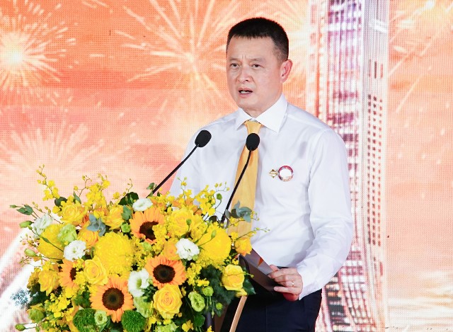 &Ocirc;ng Đặng Minh Trường, Chủ tịch HĐQT Tập đo&agrave;n Sun Group, ph&aacute;t biểu tại lễ khởi c&ocirc;ng dự &aacute;n.