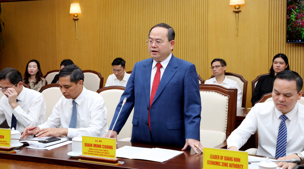 Ông Quản Minh Cường, Ủy viên Trung ương Đảng, Bí thư Tỉnh ủy, Trưởng Đoàn ĐBQH tỉnh Quảng Ninh tiếp và làm việc với ông Vikrom Kromadit, Chủ tịch Tập đoàn Amata và các nhà đầu tư Ông Quản Minh Cường, Ủy viên Trung ương Đảng, Bí thư Tỉnh ủy, Trưởng Đoàn ĐBQH tỉnh Quảng Ninh tiếp và làm việc với ông Vikrom Kromadit, Chủ tịch Tập đoàn Amata và các nhà đầu tư