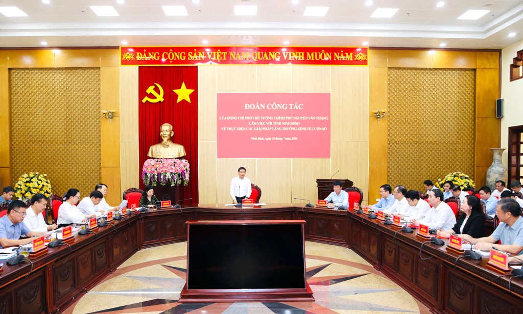 1, 2/ Ph&oacute; Thủ tướng Ch&iacute;nh phủ Nguyễn Văn Thắng ph&aacute;t biểu chỉ đạo tại buổi l&agrave;m việc với tỉnh Ninh B&igrave;nh ng&agrave;y 10/7/2026