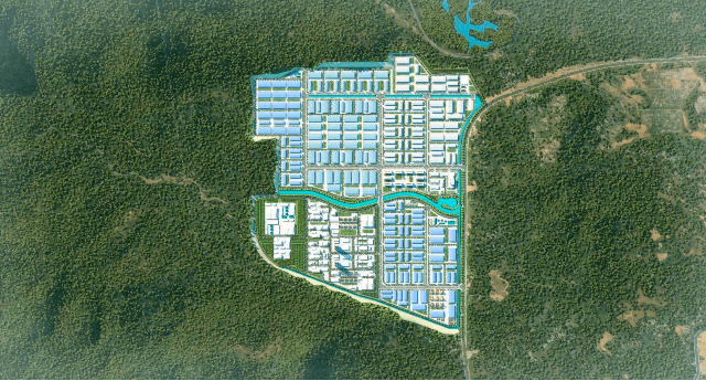 Ph&ocirc;́i cảnh Khu c&ocirc;ng nghiệp Hòa Ninh (Phú Mỹ 3 Đà Nẵng IP). Ảnh: Công ty CP Thanh Bình Phú Mỹ.