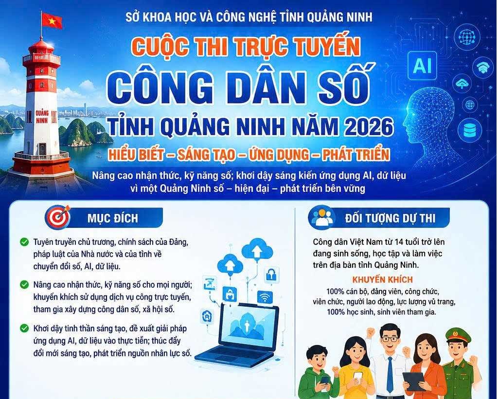 Phát động Cuộc thi trực tuyến “Công dân số tỉnh Quảng Ninh” năm 2026