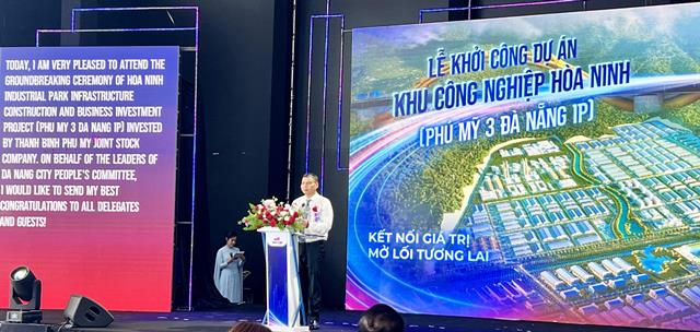 &Ocirc;ng Hồ Kỳ Minh, Ph&oacute; chủ tịch UBND TP. Đ&agrave; Nẵng ph&aacute;t biểu tại lễ khởi c&ocirc;ng dự &aacute;n.