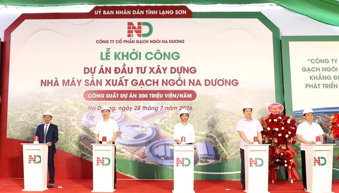 Lạng Sơn: Khởi công Nhà máy sản xuất gạch ngói Na Dương