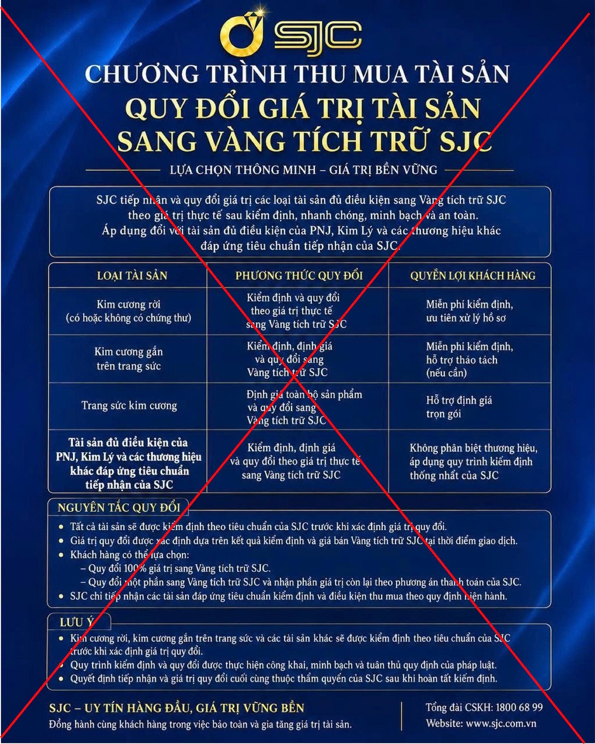 SJC cảnh báo thủ đoạn lừa đảo thu mua kim cương đổi vàng trên mạng xã hội