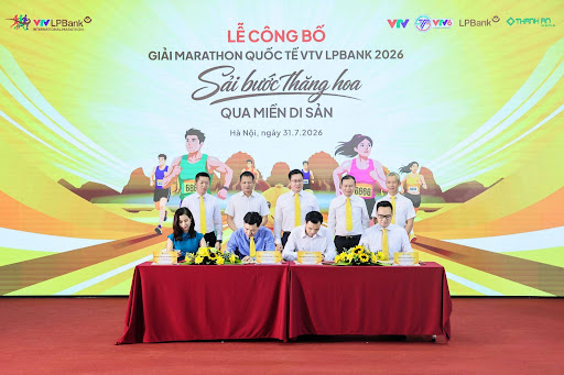 Đại diện VTV, UBND tỉnh Ninh Bình, Thành An Media và LPBank thực hiện nghi thức ký kết tổ chức Giải Marathon Quốc tế VTV LPBank 2026. Đại diện VTV, UBND tỉnh Ninh Bình, Thành An Media và LPBank thực hiện nghi thức ký kết tổ chức Giải Marathon Quốc tế VTV LPBank 2026.