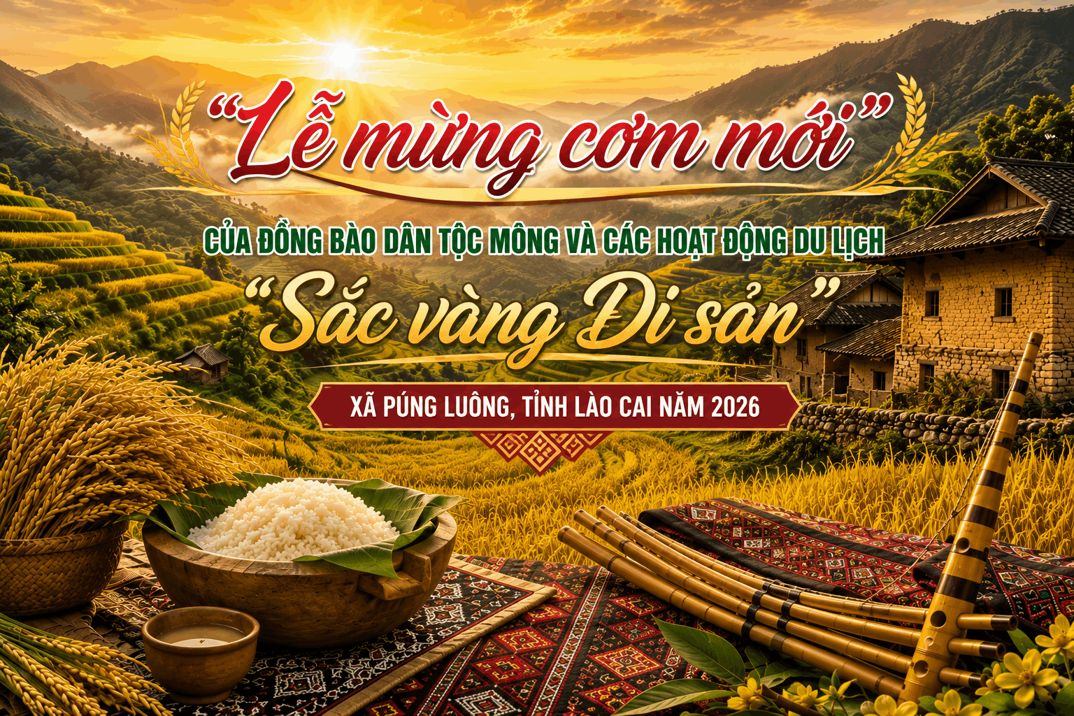 Lào Cai: Phát huy di sản “Lễ mừng cơm mới”, quảng bá danh thắng Ruộng bậc thang Púng Luông