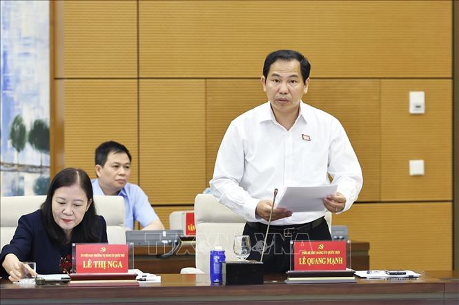 Tổng thư k&yacute; Quốc hội, Chủ nhiệm Văn ph&ograve;ng Quốc hội L&ecirc; Quang Mạnh ph&aacute;t biểu. Ảnh: Do&atilde;n Tấn/TTXVN
